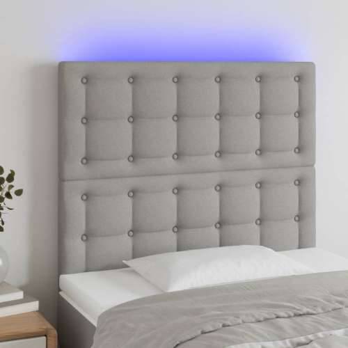 LED uzglavlje svjetlosivo 80x5x118/128 cm od tkanine - Svjetlosiva 80 x 5 x 118/128 cm 1 Cijena