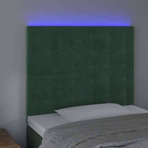 LED uzglavlje tamnozeleno 80x5x118/128 cm baršunasto - Tamnozelena 80 x 5 x 118/128 cm 1 Cijena
