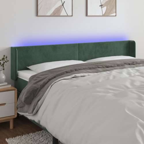 LED uzglavlje tamnozeleno 163x16x78/88 cm baršunasto - Tamnozelena 163 x 16 x 78/88 cm 1 Cijena