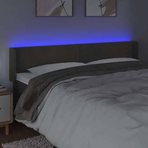 LED uzglavlje tamnosivo 203x16x78/88 cm baršunasto - Tamno siva 203 x 16 x 78/88 cm 1 Cijena
