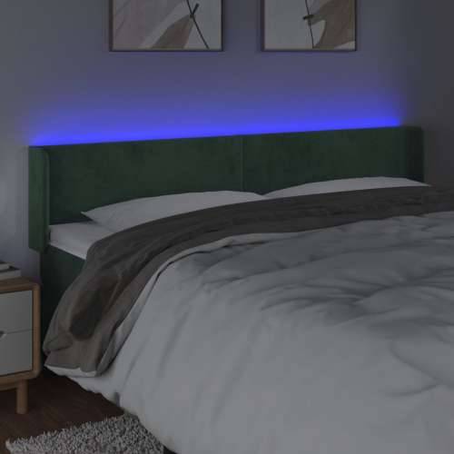 LED uzglavlje tamnozeleno 203x16x78/88 cm baršunasto - Tamnozelena 203 x 16 x 78/88 cm 1 Cijena