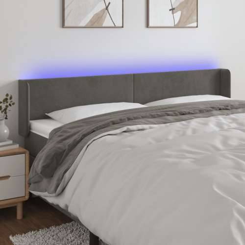 LED uzglavlje tamnosivo 183x16x78/88 cm baršunasto - Tamno siva 183 x 16 x 78/88 cm 1 Cijena