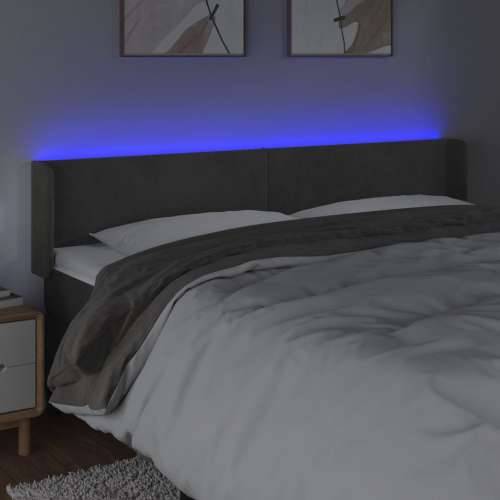 LED uzglavlje tamnosivo 183x16x78/88 cm baršunasto - Tamno siva 183 x 16 x 78/88 cm 1 Cijena