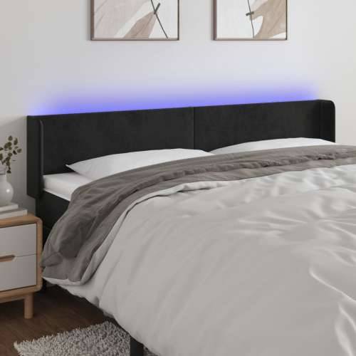 LED uzglavlje crno 203x16x78/88 cm baršunasto - Crna 203 x 16 x 78/88 cm 1 Cijena