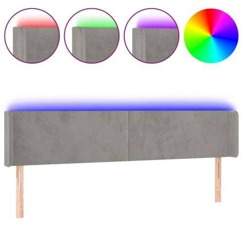 LED uzglavlje svjetlosivo 203x16x78/88 cm baršunasto - Svjetlosiva 203 x 16 x 78/88 cm 1 Cijena