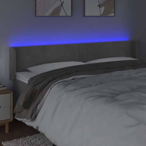 LED uzglavlje svjetlosivo 203x16x78/88 cm baršunasto - Svjetlosiva 203 x 16 x 78/88 cm 1 Cijena