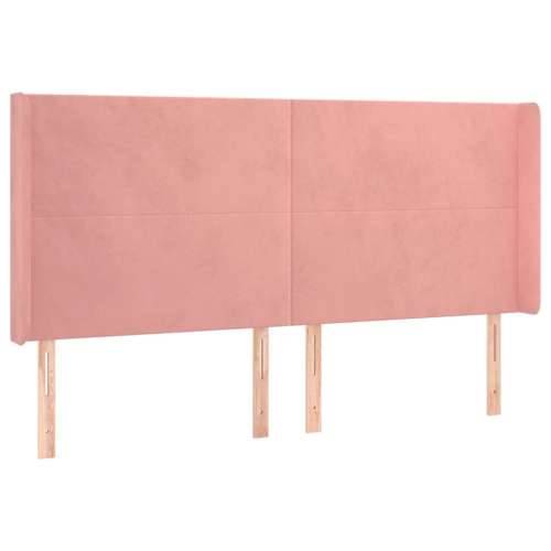 LED uzglavlje Ružičasta 163x16x118/128 cm baršunasto - Ružičasta 163 x 16 x 118/128 cm 1 Cijena