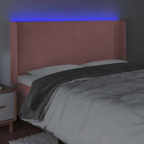 LED uzglavlje Ružičasta 163x16x118/128 cm baršunasto - Ružičasta 163 x 16 x 118/128 cm 1 Cijena