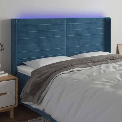 LED uzglavlje tamnoplavo 203 x 16 x 118/128 cm od tkanine - Tamno plava 203 x 16 x 118/128 cm 1 Cijena