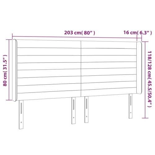 LED uzglavlje tamnoplavo 203 x 16 x 118/128 cm od tkanine - Tamno plava 203 x 16 x 118/128 cm 1 Cijena