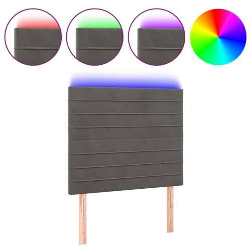 LED uzglavlje tamnosivo 80x5x118/128 cm baršunasto - Tamno siva 80 x 5 x 118/128 cm 1 Cijena