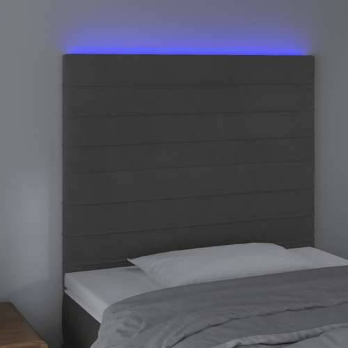 LED uzglavlje tamnosivo 80x5x118/128 cm baršunasto - Tamno siva 80 x 5 x 118/128 cm 1 Cijena