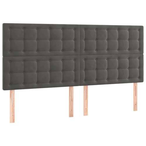 LED uzglavlje tamnosivo 180x5x118/128 cm baršunasto - Tamno siva 180 x 5 x 118/128 cm 1 Cijena