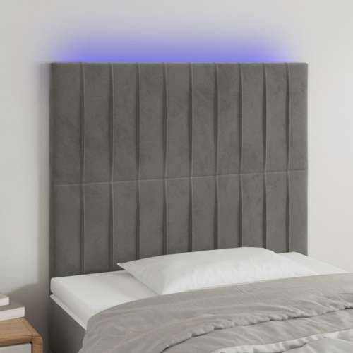 LED uzglavlje svjetlosivo 90x5x118/128 cm baršunasto - Svjetlosiva 90 x 5 x 118/128 cm 1 Cijena