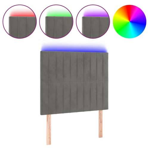 LED uzglavlje svjetlosivo 90x5x118/128 cm baršunasto - Svjetlosiva 90 x 5 x 118/128 cm 1 Cijena