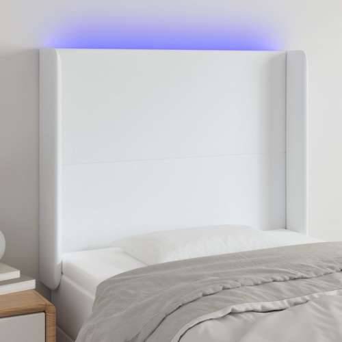 LED uzglavlje bijelo 83x16x118/128 cm od umjetne kože  - Bijela 83 x 16 x 118/128 cm 1 Cijena