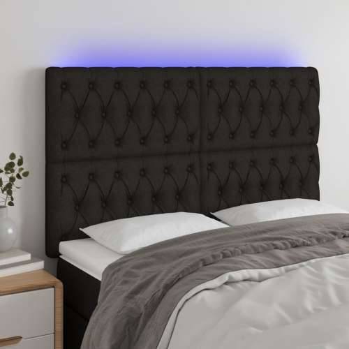 LED uzglavlje crno 144x7x118/128 cm od tkanine - Crna 144 x 7 x 118/128 cm 1 Cijena