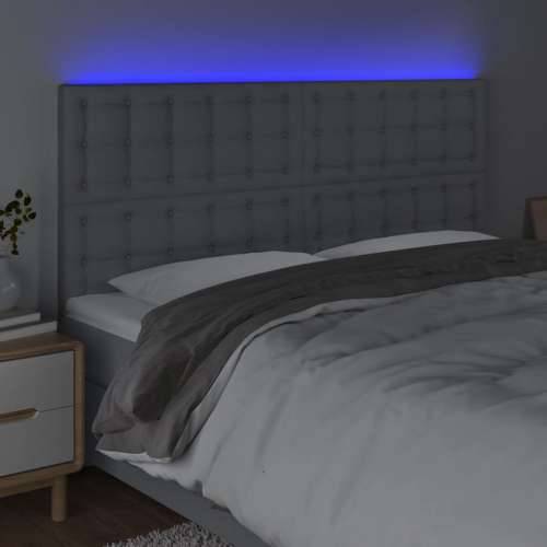 LED uzglavlje svjetlosivo 200x5x118/128 cm od tkanine - Svjetlosiva 200 x 5 x 118/128 cm 1 Cijena