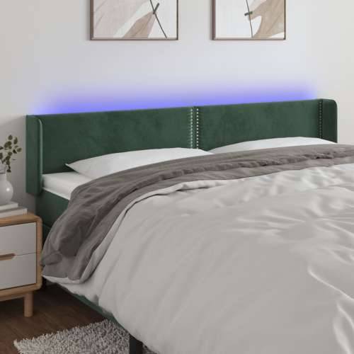 LED uzglavlje tamnozeleno 163x16x78/88 cm baršunasto - Tamnozelena 163 x 16 x 78/88 cm 1 Cijena