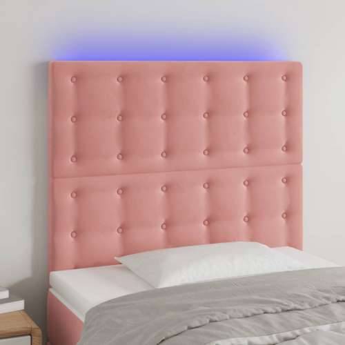LED uzglavlje ružičasto 100x5x118/128 cm baršunasto - Ružičasta 100 x 5 x 118/128 cm 1 Cijena