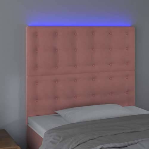 LED uzglavlje ružičasto 100x5x118/128 cm baršunasto - Ružičasta 100 x 5 x 118/128 cm 1 Cijena