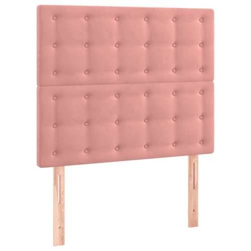 LED uzglavlje ružičasto 100x5x118/128 cm baršunasto - Ružičasta 100 x 5 x 118/128 cm 1 Cijena