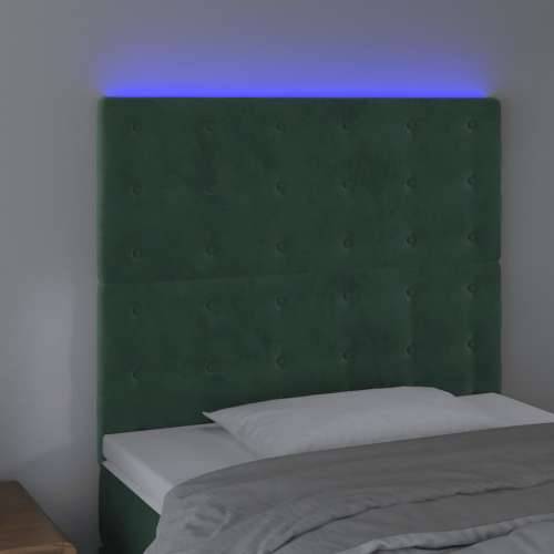 LED uzglavlje tamnozeleno 100x5x118/128 cm baršunasto - Tamnozelena 100 x 5 x 118/128 cm 1 Cijena