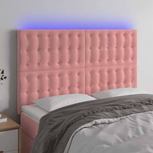 LED uzglavlje ružičasto 144x5x118/128 cm baršunasto - Ružičasta 144 x 5 x 118/128 cm 1 Cijena