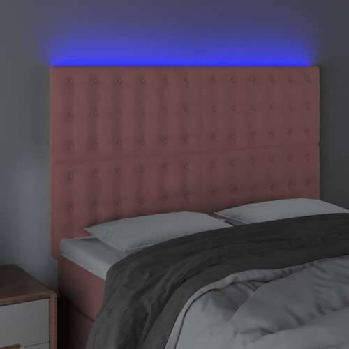 LED uzglavlje ružičasto 144x5x118/128 cm baršunasto - Ružičasta 144 x 5 x 118/128 cm 1 Cijena