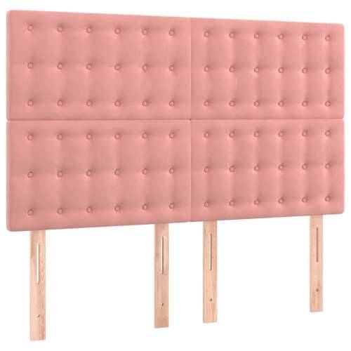 LED uzglavlje ružičasto 144x5x118/128 cm baršunasto - Ružičasta 144 x 5 x 118/128 cm 1 Cijena