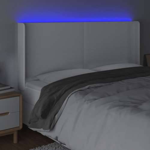 LED uzglavlje bijelo 163x16x118/128 cm od umjetne kože - Bijela 163 x 16 x 118/128 cm 1 Cijena