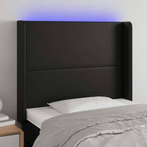 LED uzglavlje crno 103x16x118/128 cm od umjetne kože - Crna 103 x 16 x 118/128 cm 1 Cijena