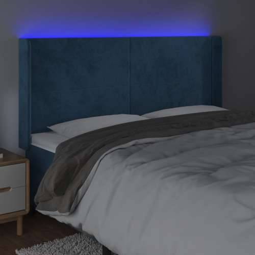 LED uzglavlje tamnoplavo 183 x 16 x 118/128 cm od tkanine - Tamno plava 183 x 16 x 118/128 cm 1 Cijena
