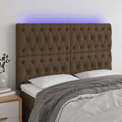 LED uzglavlje tamnosmeđe 144x7x118/128 cm od tkanine - Tamno smeđa 144 x 7 x 118/128 cm 1 Cijena
