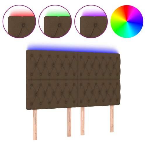 LED uzglavlje tamnosmeđe 144x7x118/128 cm od tkanine - Tamno smeđa 144 x 7 x 118/128 cm 1 Cijena