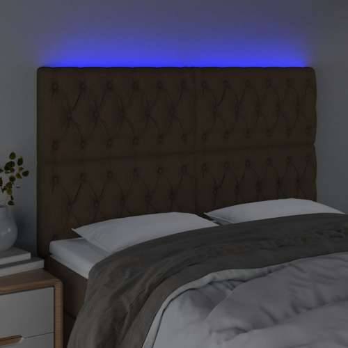 LED uzglavlje tamnosmeđe 144x7x118/128 cm od tkanine - Tamno smeđa 144 x 7 x 118/128 cm 1 Cijena