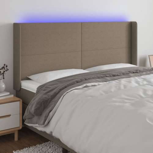 LED uzglavlje smeđesivo 183 x 16 x 118/128 cm od tkanine - Sivo-smeđa 183 x 16 x 118/128 cm 1 Cijena