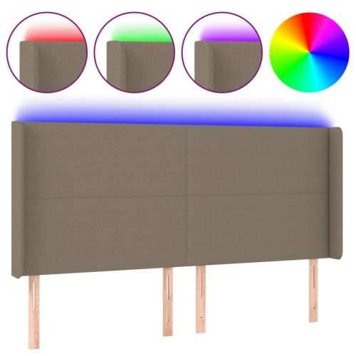 LED uzglavlje smeđesivo 183 x 16 x 118/128 cm od tkanine - Sivo-smeđa 183 x 16 x 118/128 cm 1 Cijena