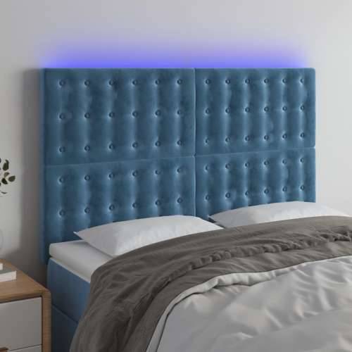 LED uzglavlje tamnoplavo 144x5x118/128 cm baršunasto - Tamno plava 144 x 5 x 118/128 cm 1 Cijena