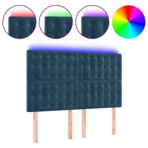 LED uzglavlje tamnoplavo 144x5x118/128 cm baršunasto - Tamno plava 144 x 5 x 118/128 cm 1 Cijena