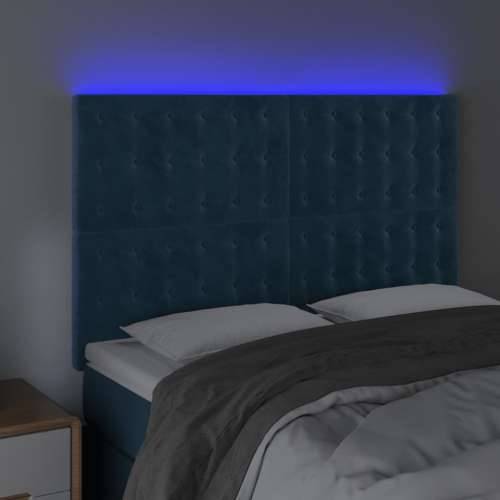 LED uzglavlje tamnoplavo 144x5x118/128 cm baršunasto - Tamno plava 144 x 5 x 118/128 cm 1 Cijena