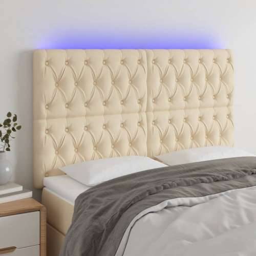 LED uzglavlje krem 144x7x118/128 cm od tkanine - Krema 144 x 7 x 118/128 cm 1 Cijena