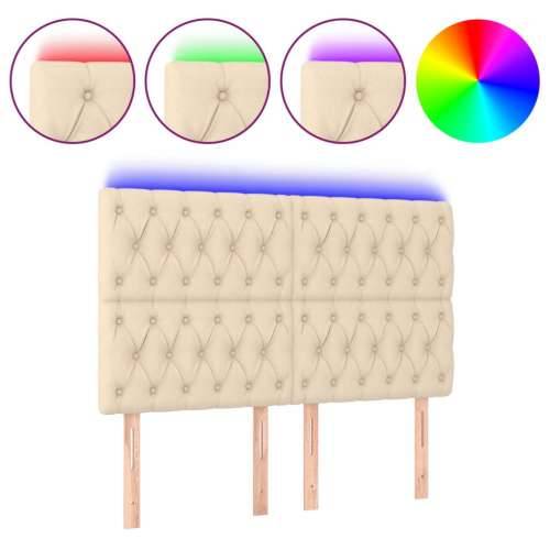 LED uzglavlje krem 144x7x118/128 cm od tkanine - Krema 144 x 7 x 118/128 cm 1 Cijena