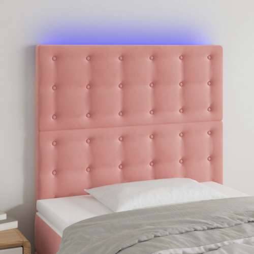 LED uzglavlje ružičasto 80x5x118/128 cm baršunasto - Ružičasta 80 x 5 x 118/128 cm 1 Cijena