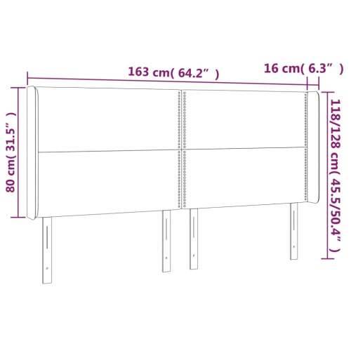 LED uzglavlje bijelo 163x16x118/128 cm od umjetne kože - Bijela 163 x 16 x 118/128 cm 1 Cijena
