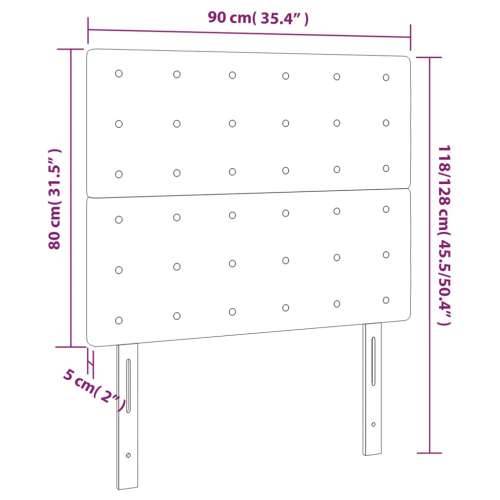 LED uzglavlje krem 90x5x118/128 cm od tkanine - Krema 90 x 5 x 118/128 cm 1 Cijena