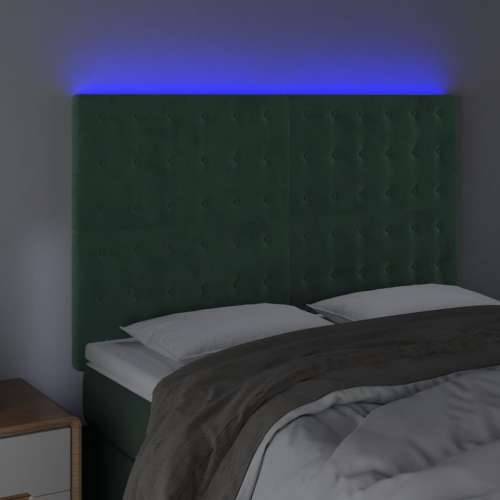 LED uzglavlje tamnozeleno 144x5x118/128 cm baršunasto - Tamnozelena 144 x 5 x 118/128 cm 1 Cijena