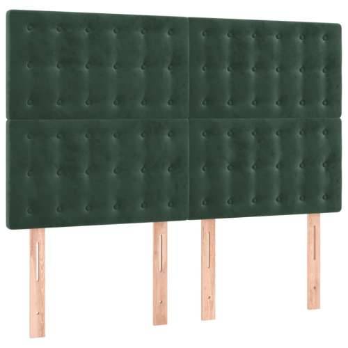 LED uzglavlje tamnozeleno 144x5x118/128 cm baršunasto - Tamnozelena 144 x 5 x 118/128 cm 1 Cijena