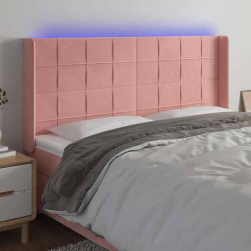 LED uzglavlje Ružičasta 163x16x118/128 cm baršunasto - Ružičasta 163 x 16 x 118/128 cm 1 Cijena