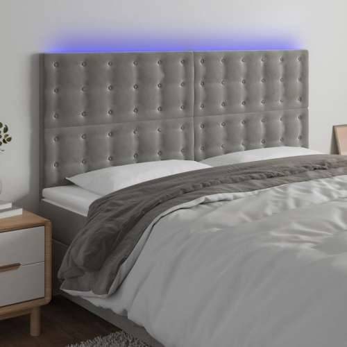 LED uzglavlje svjetlosivo 200x5x118/128 cm baršunasto - Svjetlosiva 200 x 5 x 118/128 cm 1 Cijena